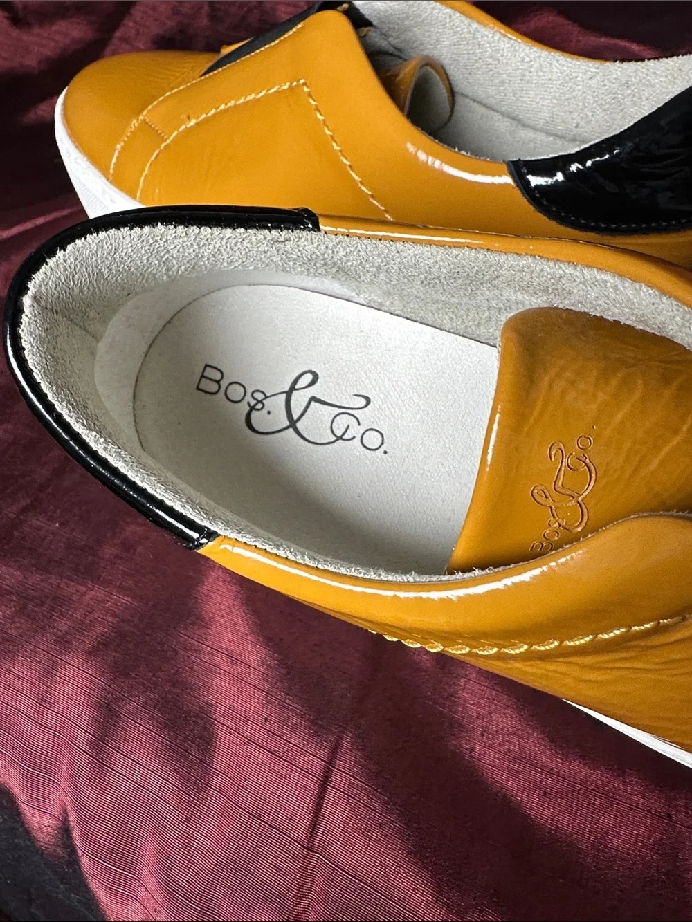 ✨🍋 Bos & Co Patent Yellow Slip-On Platform Sneakers Sz 38 EU ✨🍋